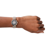 Emporio Armani Gianni T Bar Grey Dial Two Tone Stainless Steel Watch For Women - AR1725 Authentic Buy Shop Now