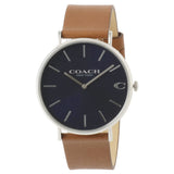 Coach Charles Blue Dial Brown Leather Strap Watch for Men - 14602151 Authentic Buy Shop Now