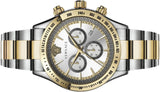 Versace Classic Chronograph Quartz Silver Dial Two Tone Steel Strap Watch For Men - VEV700519 Authentic Buy Shop Now