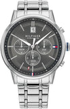 Tommy Hilfiger Kyle Chronograph Grey Dial Silver Steel Strap Watch for Men - 1791632 Authentic Buy Shop Now