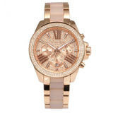 Michael Kors Wren Crystals Rose Gold Dial Rose Gold Steel Strap Watch for Women - MK6096 Authentic Buy Shop Now