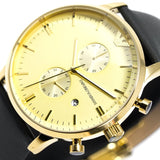Emporio Armani Gianni Beige Dial Grey Leather Strap Watch For Men - AR0386 Authentic Buy Shop Now