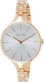 Calvin Klein Graphic Silver Dial Rose Gold Steel Strap Watch for Women - K7E23646 Authentic Buy Shop Now