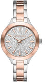 Michael Kors Slim Runway Crystals Silver Dial Two Tone Steel Strap Watch for Women - MK1045 Authentic Buy Shop Now