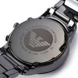 Emporio Armani Ceramica Chronograph Black Dial Black Strap Watch For Men - AR1452 Authentic Buy Shop Now