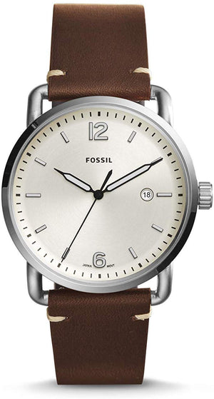 Fossil The Commuter White Dial Brown Leather Strap Watch for Men - FS5275 Authentic Buy Shop Now