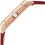 Emporio Armani Gianni T Bar Two-Hand Mother of Pearl Dial Red Leather Strap Watch For Women - AR11467 Authentic Buy Shop Now