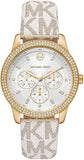 Michael Kors Tibby Multifunction Silver Dial White Leather Strap Watch For Women - MK6967 Authentic Buy Shop Now