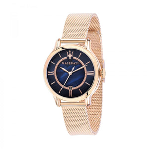 Maserati Epoca Blue Dial Rose Gold Mesh Strap Watch For Women - R8853118503 Authentic Buy Shop Now