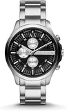 Armani Exchange Hampton Chronograph Black Dial Silver Steel Strap Watch For Men - AX2152 Authentic Buy Shop Now