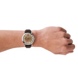 Emporio Armani Luigi Meccanico Brown Dial Brown Leather Strap Watch For Men - AR1982 Authentic Buy Shop Now