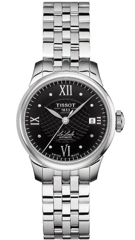 Tissot Le Locle Automatic Lady Black Dial Silver Steel Strap Watch For Women - T41.1.183.56 Authentic Buy Shop Now
