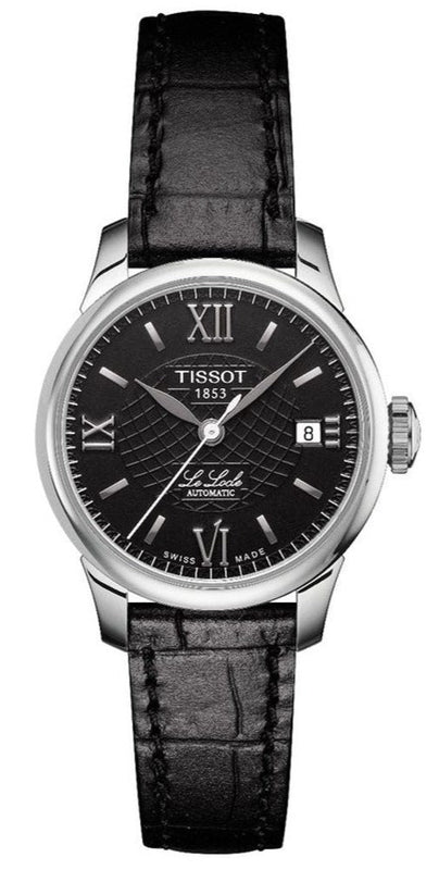 Tissot Le Locle Automatic Lady Black Dial Black Leather Strap Watch for Women - T41.1.123.57 Authentic Buy Shop Now