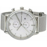 Emporio Armani Classic Chronograph Quartz Silver Dial Silver Mesh Bracelet Watch For Men - AR0390 Authentic Buy Shop Now