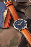 Fossil Minimalist Blue Dial Brown Leather Strap Watch for Men - FS5304 Authentic Buy Shop Now