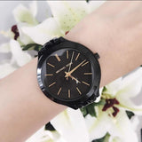 Michael Kors Slim Runway Black Dial Black Steel Strap Watch for Women - MK3317 Authentic Buy Shop Now