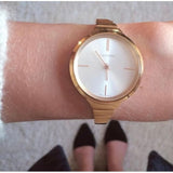 Calvin Klein Lively White Dial Rose Gold Steel Strap Watch for Women - K4U23626 Authentic Buy Shop Now