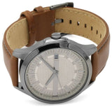 Armani Exchange Hampton Chronograph Grey Dial Brown Leather Strap Watch For Men - AX2414 Authentic Buy Shop Now