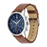 Tommy Hilfiger Kyle Multifunction Blue Dial Brown Leather Strap Watch for Men - 1791629 Authentic Buy Shop Now