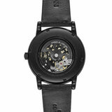 Emporio Armani Meccanico Automatic Skeleton Dial Black Leather Strap Watch For Men - AR60008 Authentic Buy Shop Now