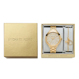 Michael Kors Slim Runway Crystals Gold Dial Gold Steel Strap Watch for Women - MK1046 Authentic Buy Shop Now