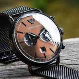 Emporio Armani Aviator Brown Dial Grey Mesh Bracelet Watch For Men - AR11141 Authentic Buy Shop Now