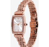 Emporio Armani Gianni T Bar Quartz Crystals White Dial Rose Gold Steel Strap Watch For Women - AR11406 Authentic Buy Shop Now