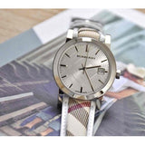 Burberry The City Silver Dial Brown Leather Strap Watch for Women - BU9136 Authentic Buy Shop Now