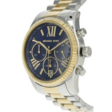 Michael Kors Lexington Chronograph Blue Dial Two Tone Steel Strap Watch For Women - MK7218 Authentic Buy Shop Now
