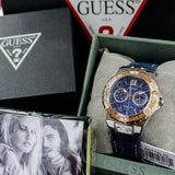 Guess Limelight Quartz Analog Blue Dial Blue Denim Strap Watch For Women - W0775l10 Authentic Buy Shop Now