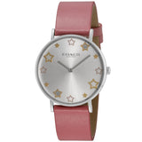 Coach Perry Mother of Pearl White Dial Pink Leather Strap Watch for Women - 14503243 Authentic Buy Shop Now