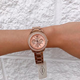 Fossil Stella Rose Gold Dial Rose Gold Steel Strap Watch for Women - ES3590 Authentic Buy Shop Now