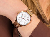 Tommy Hilfiger Jenna Quartz White Dial Rose Gold Steel Strap Watch for Women - 1782070 Authentic Buy Shop Now
