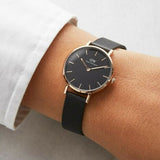 Daniel Wellington Petite Ashfield Black Dial Black Mesh Strap Watch For Women - DW00100245 Authentic Buy Shop Now