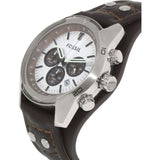 Fossil Coachman Chronograph Silver Dial Brown Leather Strap Watch for Men - CH2565 Authentic Buy Shop Now