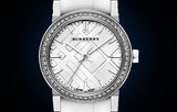 Burberry The City White Diamonds Dial White Leather Strap Watch for Women - BU9221 Authentic Buy Shop Now