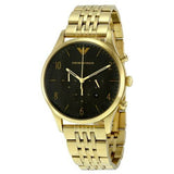 Emporio Armani Classic Chronograph Black Dial Gold Steel Strap Watch For Men - AR1893 Authentic Buy Shop Now