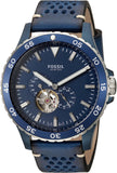Fossil Crewmaster Sports Automatic Blue Dial Blue Leather Strap Watch for Men - ME3149 Authentic Buy Shop Now