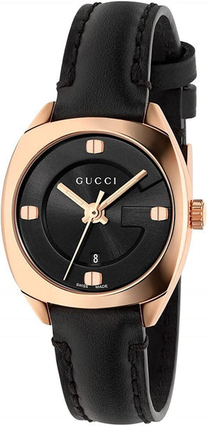 Gucci GG2570 Quartz Black Dial Black Leather Strap Watch For Women - YA142509 Authentic Buy Shop Now