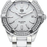 Tag Heuer Aquaracer Diamonds White Dial Two Tone Steel Strap Watch for Women - WAY131F.BA0914 Authentic Buy Shop Now