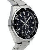 Tag Heuer Aquaracer Quartz Chronograph Black Dial Silver Steel Strap Watch for Men - CAY111A.BA0927 Authentic Buy Shop Now