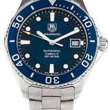 Tag Heuer Aquaracer Caliber 5 Automatic Blue Dial Silver Steel Strap Watch for Men - WAN2111.BA0822 Authentic Buy Shop Now