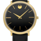 Movado Ultra Slim Black Dial Black Leather Strap Watch For Women - 0607091 Authentic Buy Shop Now