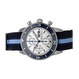 Breitling Superocean Heritage Chronograph 44 Ocean Conservancy Silver Dial Two Tone NATO Strap Watch for Men - A133131A1G1W1 Authentic Buy Shop Now