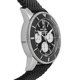 Breitling Superocean Heritage B01 Chronograph 44 Black Dial Black Mesh Bracelet Watch for Men - AB0162121B1S1 Authentic Buy Shop Now