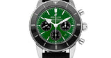 Breitling Superocean Heritage B01 Chronograph 44 Limited Edition Green Dial Black Mesh Bracelet Watch for Men - AB01621A1L1S1 Authentic Buy Shop Now