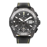 Tag Heuer Aquaracer Chronograph PVD Black Dial Black Nylon Strap Watch for Men - CAY218A.FC6361 Authentic Buy Shop Now