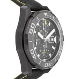 Tag Heuer Aquaracer Chronograph PVD Black Dial Black Nylon Strap Watch for Men - CAY218A.FC6361 Authentic Buy Shop Now