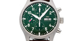 IWC Pilot's Watch Chronograph Edition Racing Green 43mm Green Dial Brown Leather Strap Watch for Men - IW377726 Authentic Buy Shop Now