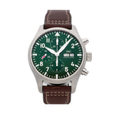 IWC Pilot's Watch Chronograph Edition Racing Green 43mm Green Dial Brown Leather Strap Watch for Men - IW377726 Authentic Buy Shop Now